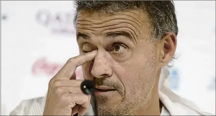  ?? FOTO: J.A. SIRVENT ?? Luis Enrique, durante su comparenci­a ayer en la previa del encuentro contra la selección alemana