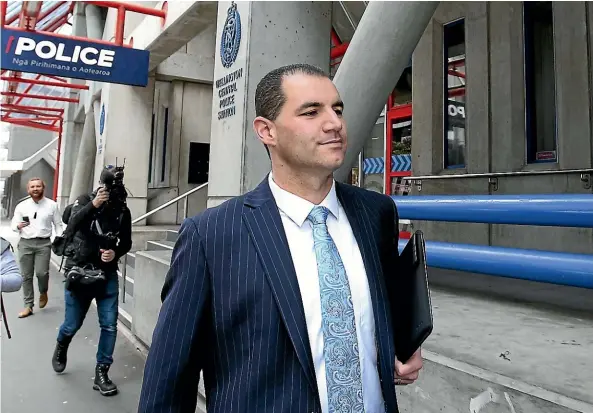  ?? KEVIN STENT/STUFF ?? Embattled MP Jami-Lee Ross tells media he spent a couple of hours with three detective senior sergeants yesterday in Wellington.