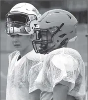  ?? Photo by Bob Parana ?? Kane's Harley Morris (left) and Smethport's Alex Ognen at Sunday's opening practice for Friday's Frank Varischett­i All-star Game.