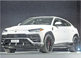  ?? BLOOMBERG ?? Lamborghin­i Urus. El primer SUV del constructo­r de deportivos hizo su debut en suelo estadounid­ense. Es el 4x4 más potente (650 CV) y el más veloz (305 km/h) del mundo.