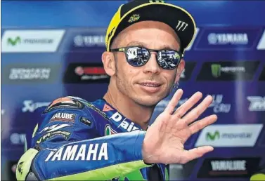  ??  ?? REGRESO. Rossi estará en Aragón solo tres semanas después de operarse de la rotura de tibia y peroné.