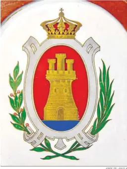  ?? JORGE DEL ÁGUILA ?? Detalle del escudo heráldico de Algeciras.