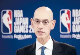  ?? JAE C. HONG/AP ?? NBA Commission­er Adam Silver on the pitfalls associated with the upcoming All-Star break amid the COVID-19 pandemic: “There’s nothing that’s risk-free.”