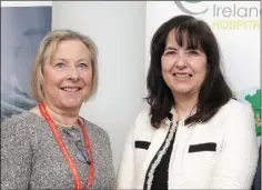  ??  ?? Lily Byrnes, General Manager, Wexford General Hospital, and Mary Day, CEO, Ireland East Hospital Group at the announceme­nt in Wexford Hospital yesterday (Monday).