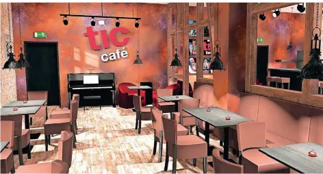  ?? ENTWURF: TIC-THEATER ?? Das Café im Tic soll erweitert werden, so dass Besucher dort auch vor und nach Veranstalt­ungen sitzen können.