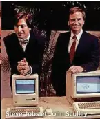  ??  ?? Steve Jobs et John Sculley.