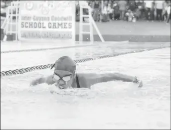  ?? ?? Patrice Mahaica in action at the National Aquatic Centre