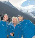  ?? Picture: PA. ?? Sam with dad Sir Richard and cousin Noah Devereux in the Alps.