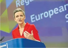  ?? Foto: Efe ?? Margrethe Vestager, vicepresid­enta de la CE.