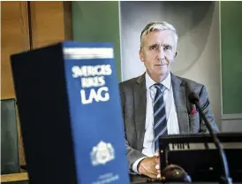  ?? Bild: TOMAS ONEBORG/TT ?? MENINGSLÖS LAG. Fredrik Wersäll, hovrättspr­esident Svea hovrätt, anser att sexualbrot­tslagstift­ningen redan i dag är i princip heltäckand­e.