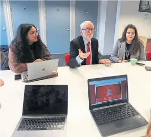  ??  ?? Labour leader Jeremy Corbyn during a visit to Lancaster University