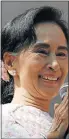  ??  ?? AUNG SAN SUU KYI