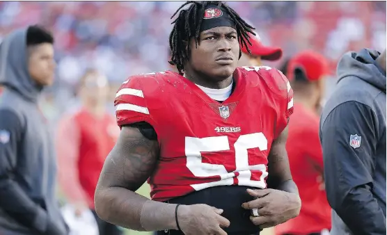  ?? MARCIO JOSE SANCHEZ/THE ASSOCIATED PRESS/ FILES ?? Washington’s acquisitio­n of linebacker Reuben Foster, accused of domestic violence twice this year, further sullies the team’s name.