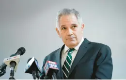  ?? MATT ROURKE/AP ?? Philadelph­ia District Attorney Larry Krasner has deprioriti­zed gun possession charges altogether, holding that they fuel racial disparitie­s and mass incarcerat­ion.