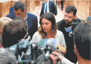  ?? ?? La titular de Igualdad, Irene Montero, sí respondió a los medios // EFE