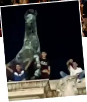  ??  ?? L’«esibizione» pericolosa
La movida sui Navigli e un frame del video che ritrae un gruppo di ragazzi sulla sommità dell’Arco della Pace