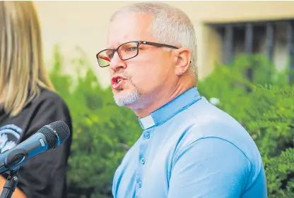  ?? Picture: Steve MacDougall. ?? The Rev Scott Burton opened Perth’s first Pride celebratio­n.