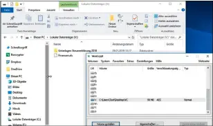  ??  ?? Veracrypt speichert Daten in verschlüss­elten Containern. Diese Datensafes erscheinen im Windows Explorer als virtuelle Laufwerke, was die Bedienung sehr einfach macht.