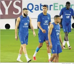  ?? JEAN CATUFFE / EP ?? Benzema, en el entrenamie­nto de Francia antes de lesionarse.