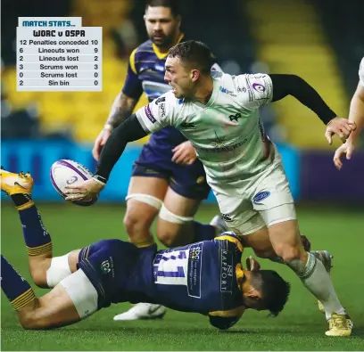  ?? PICTURE: Getty Images ?? Dangerman: George North offloads out of Billy Searle’s tackle