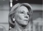  ?? DREW ANGERER TNS file ?? Education Secretary Betsy DeVos said on ‘Fox News Sunday’ that ‘There’s nothing in the data that suggests that kids being in school is in any way dangerous.’