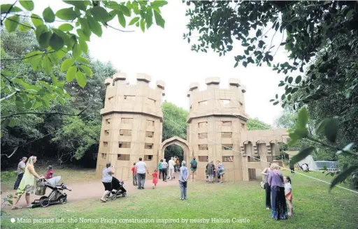  ??  ?? Main pic and left, the Norton Priory constructi­on inspired by nearby Halton Castle