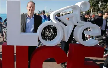  ?? (Photo Cyril Dodergny) ?? Christian Prudhomme, sur la Promenade des Anglais, en février dernier.