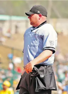  ??  ?? Umpire Brad Johnston worked the Little League World Series U.S. final between Lufkin, Tex., and Greenville, N.C., last weekend.