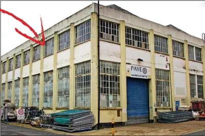  ??  ?? Last resting place? The monument is being kept in storage inside this south London warehouse