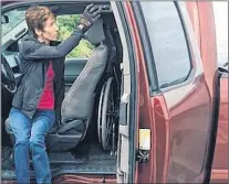  ?? SUBMITTED PHOTO ?? A still taken from a video of Nancy Reid heading out in her open boat. Reid has just parked and finished releasing the back, driver’s side door of her truck, to grab her wheelchair. In the video, she heads alone from her truck to the dock and then out...