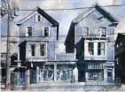  ??  ?? Obadiah Snow & Sons Fancy Goods, watercolor, 11 x 15"