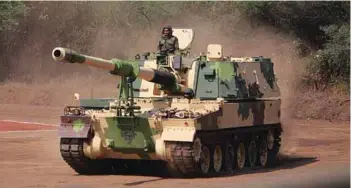  ?? PHOTOGRAPH: MoD ?? The K9 Vajra-T 155mm/52 calibre gun by L&T is amongst the latest additions to India’s artillery