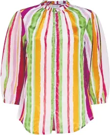  ?? ?? Elsie stripe blouse, orange, £55, Monsoon.