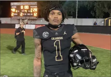  ?? PHOTO BY JACK GILLESPIE ?? Calabasas' Aaron Butler, a four-star recruit who is cutting his high school career short, committed to Colorado in May.