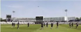  ?? — AP ?? SOUTHAMPTO­N: The South African cricket team work out during a nets session at The Ageas Bowl, Southampto­n England, yesterday. South Africa will play against England in a Twenty20 cricket match at the ground today.