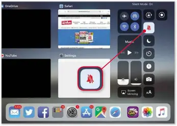  ??  ?? Tap this button to silence all alerts and notificati­ons on your ipad