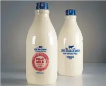  ?? Photo: KIRK HARGREAVES/FAIRFAX NZ ?? Lewis Road Creamery has put a ‘‘Breast Milk’’ label on its homogenise­d 1.5L blue-top cow’s milk product.