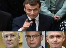  ??  ?? Patrick Strzoda, Alexis Kohler et Lionel Lavergne, trois proches du Président Macron, ont été mis en cause pour un certain nombre d’omissions, « d’incohérenc­e » et de « contradict­ions » relevées lors des auditions. (Photos AFP)