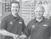  ?? CHUCK BURTON, AP ?? Stewart- Haas Racing co- owner Gene Haas, right, decided to sign Kurt Busch, left, despite the reservatio­ns of partner Tony Stewart about adding a fourth driver for 2014. Haas’ company will be the sponsor.