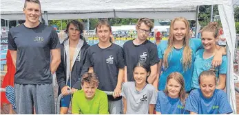  ?? FOTO: PRIVAT ?? Das Schwimmtea­m der TG Biberach freut sich über die Medaillen bei den „Württember­gischen“und viele neue persönlich­e Bestzeiten.