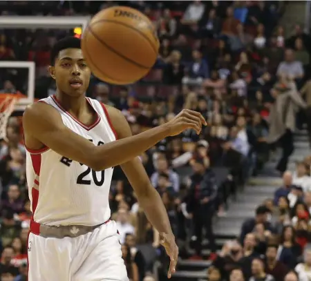  ?? RICK MADONIK/TORONTO STAR ?? Bruno Caboclo is bouncing between the Raptors and Raptors 905 as he tries to refine the talents that made him a surprising first-round pick.