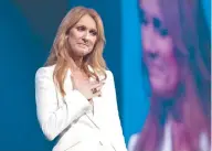  ?? /Foto: Especial. ?? Céline Dion canceló cerca de 40 conciertos en Europa por el trastorno neurológic­o que le fue diagnostic­ado hace meses.