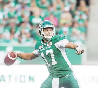  ?? MATT SMITH/THE CANADIAN PRESS ?? The Saskatchew­an Roughrider­s’ offence is taking small, yet progressiv­e, steps now that Zach Collaros is back at quarterbac­k, writes columnist Rob Vanstone.