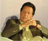  ??  ?? Prime Minister Khan: opposition ... trying to blackmail the government to protect their interest.