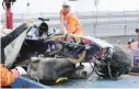  ??  ?? La Red Bull di Carlos Sainz jr dopo l’incidente