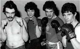  ??  ?? BROTHERS IN ARMS: Four of the six fighting Pearce boys strike a pose for the camera. [l-r], Ray, Gary, David and Ronald