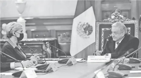  ?? CORTESÍA PRESIDENCI­A ?? El presidente
López Obrador recibió a la secretaria de Energía de Estados Unidos, Jennifer Granholm