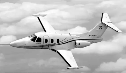  ??  ?? Eclipse Aviation is one of a number of aircraft companies planning to incorporat­e Pratt & Whitney’s lightweigh­t engines into microjets like the company’s plane shown here. The very light jets, as they’re also called, could weigh as little as 2,540...