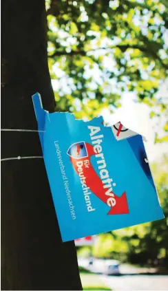  ?? Foto: dpa/Stratensch­ulte ?? Plakate wurden auch früher zerstört, hier 2016 in Hannover.