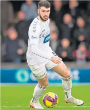  ?? ?? Ayr’s Ben Dempsey sets up an attack